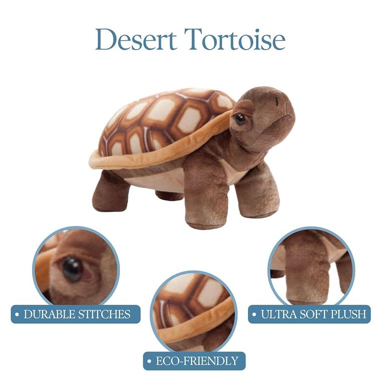 Desert Tortoise Stuffed Animal Plushie, Wild Onez by Zoologee, view 3