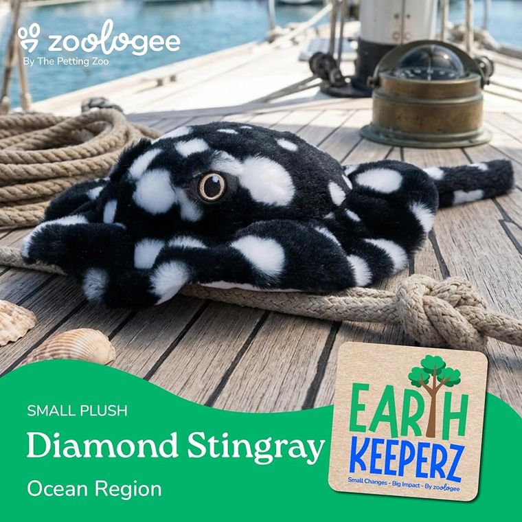 Diamond Stingray Stuffed Animal Plushie by Zoologee, view 3