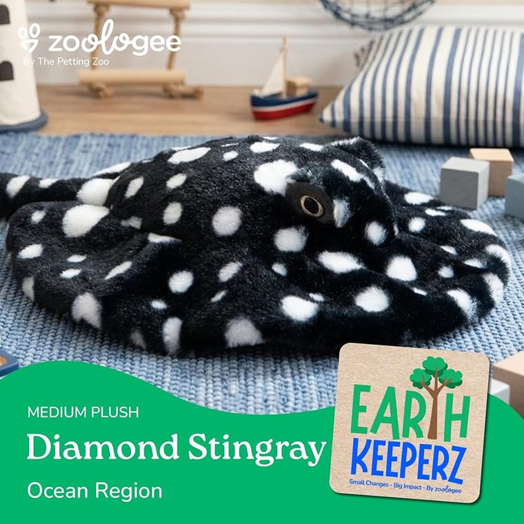 Diamond Stingray Stuffed Animal Plushie by Zoologee, view 3