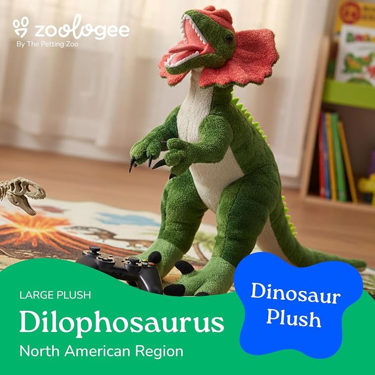 Dilophosaurus Dinosaur Stuffed Animal by Zoologee, view 3