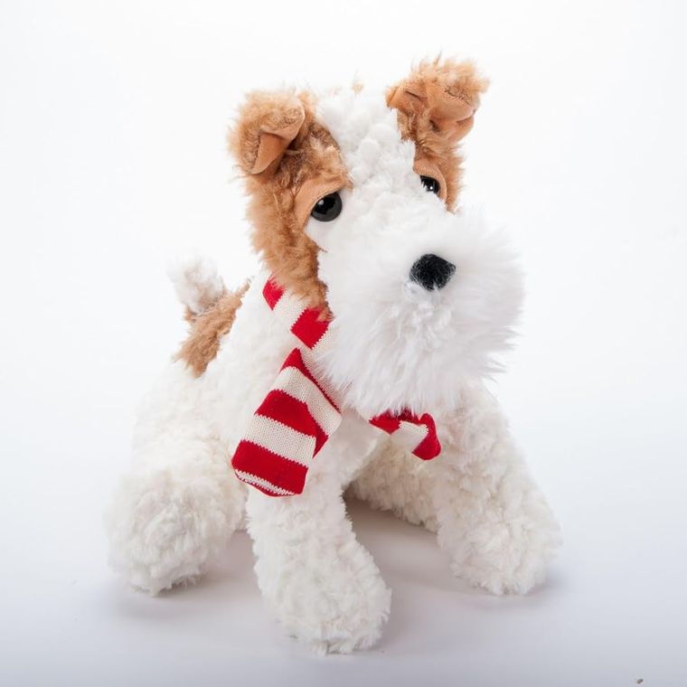 Dog Plush Toy, Holiday Fuzzlez Schnauzer Puppy Plush Toy, 10" (White) by Zoologee, view 3