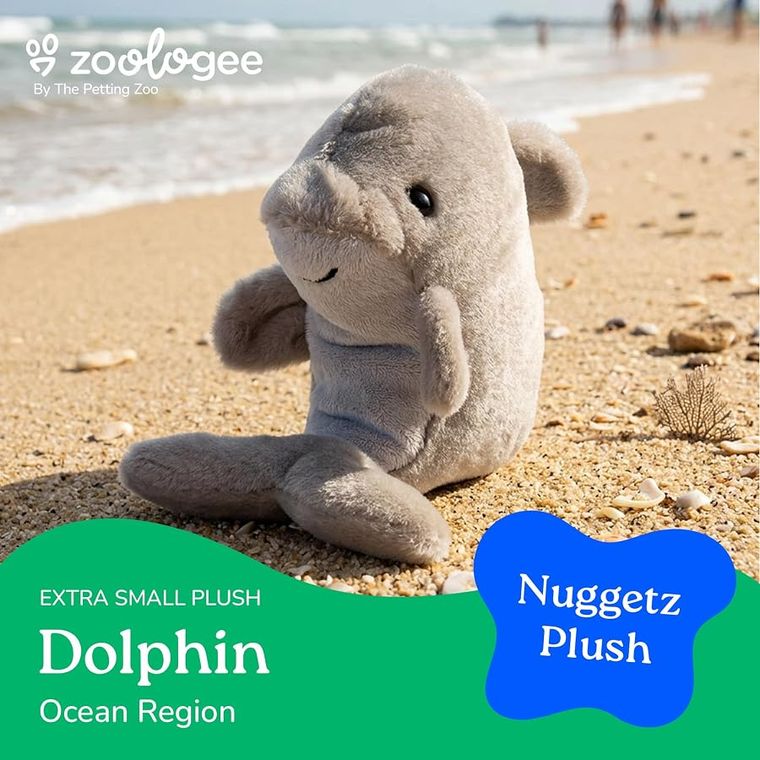 Dolphin Stuffed Animal Plushie, Nuggetz by Zoologee, view 3
