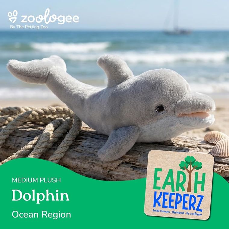 Dolphin Stuffed Animal Plushie by Zoologee, view 3