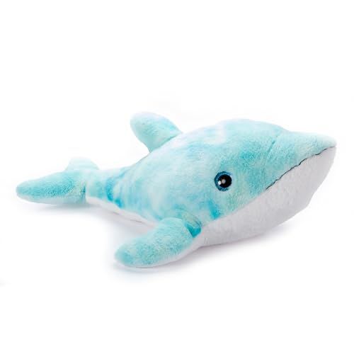 Dolphin Tie Dye Blue Stuffed Animal Plush, Puffimalz by Zoologee