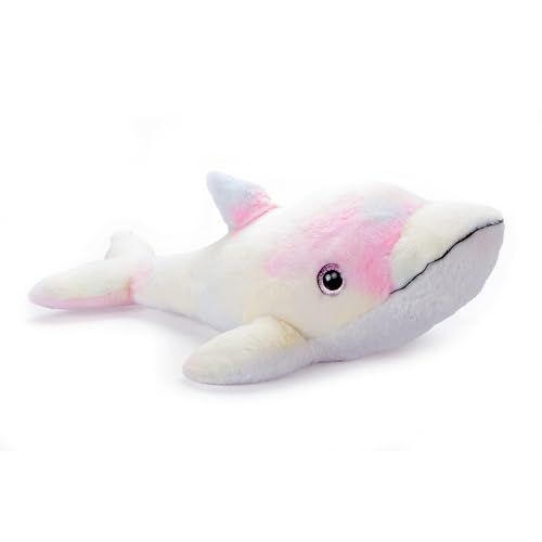 Dolphin Tie Dye Pink Stuffed Animal Plush, Puffimalz by Zoologee