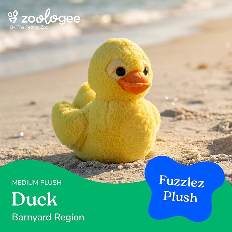 Duck Stuffed Animal Plushie, Fuzzlez by Zoologee, view 3
