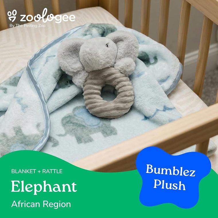 Elephant Blanket Stuffed Animal Plushie by Zoologee, view 3