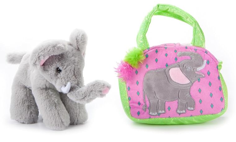 Elephant Purse Plush Set Stuffed Animal by Zoologee, view 2