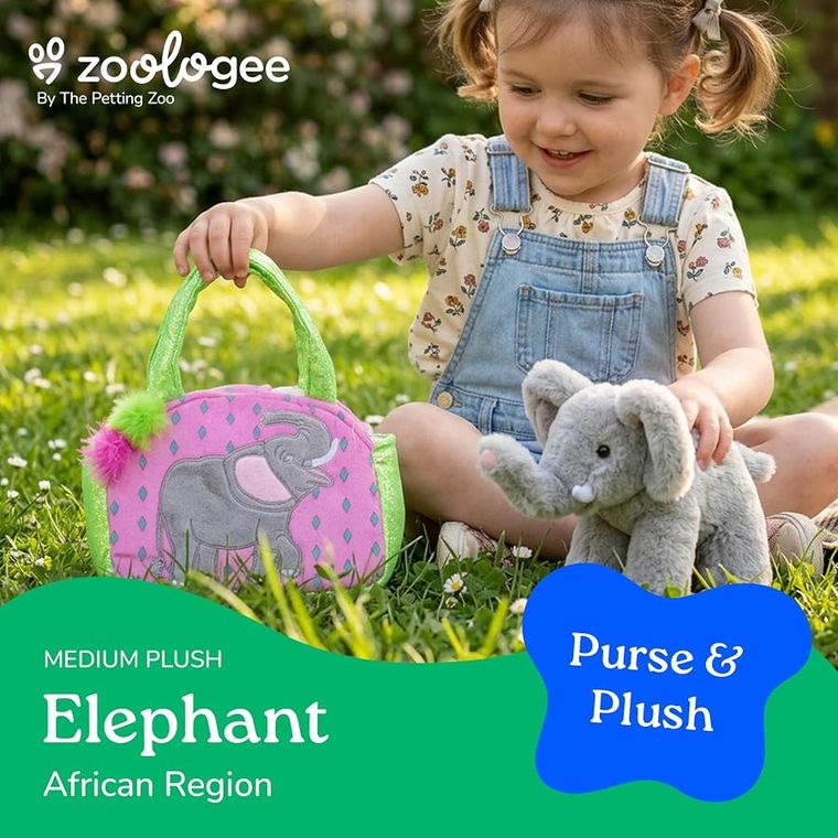 Elephant Purse Plush Set Stuffed Animal by Zoologee, view 3