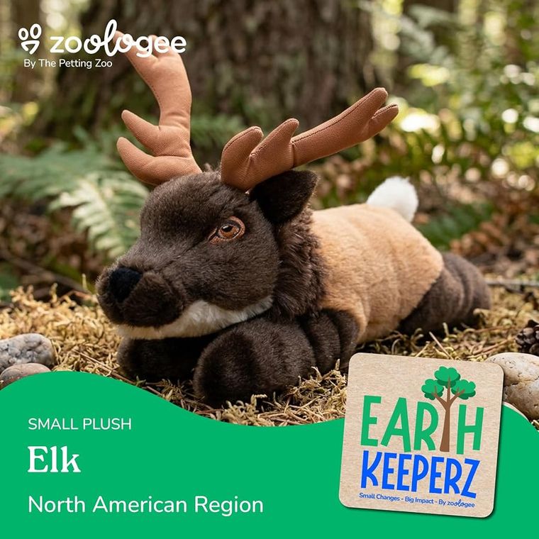 Elk Stuffed Animal Plushie by Zoologee, view 3