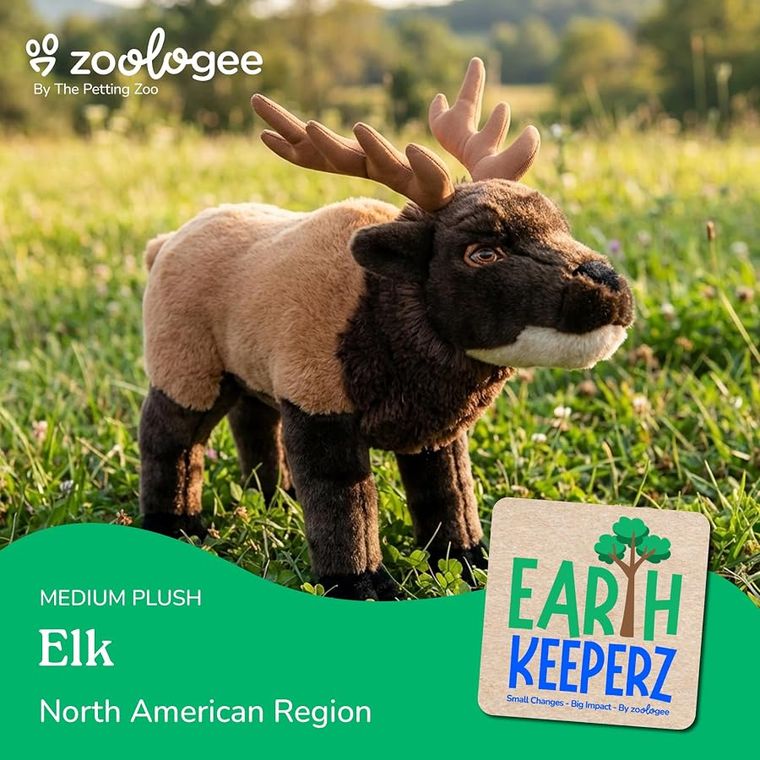 Elk Stuffed Animal Plushie by Zoologee, view 3
