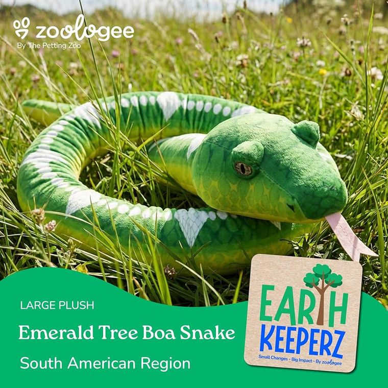 Emerald Tree Boa Snake Stuffed Animal by Zoologee, view 3