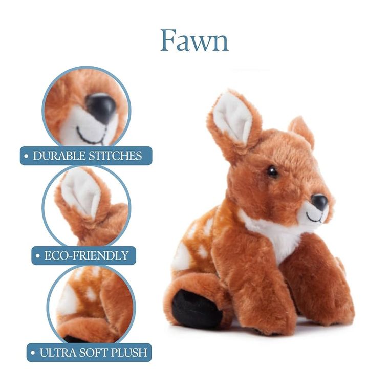 Fawn Stuffed Animal Plushie, Wild Onez by Zoologee, view 2