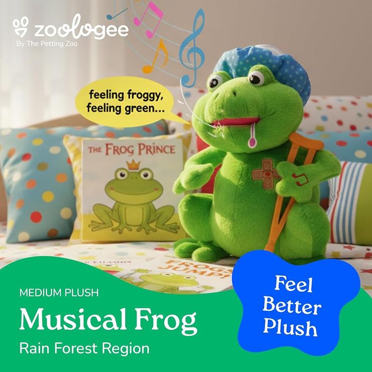 Feel Better Musical Frog Stuffed Animal by Zoologee, view 3