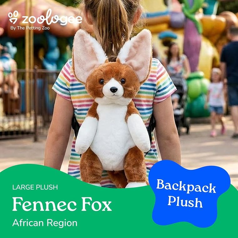 Fennec Fox Plush Backpack Stuffed Animal by Zoologee, view 3