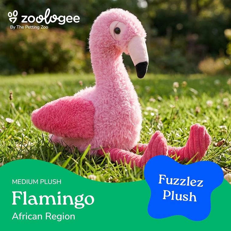 Flamingo Stuffed Animal Plushie, Fuzzlez by Zoologee, view 3