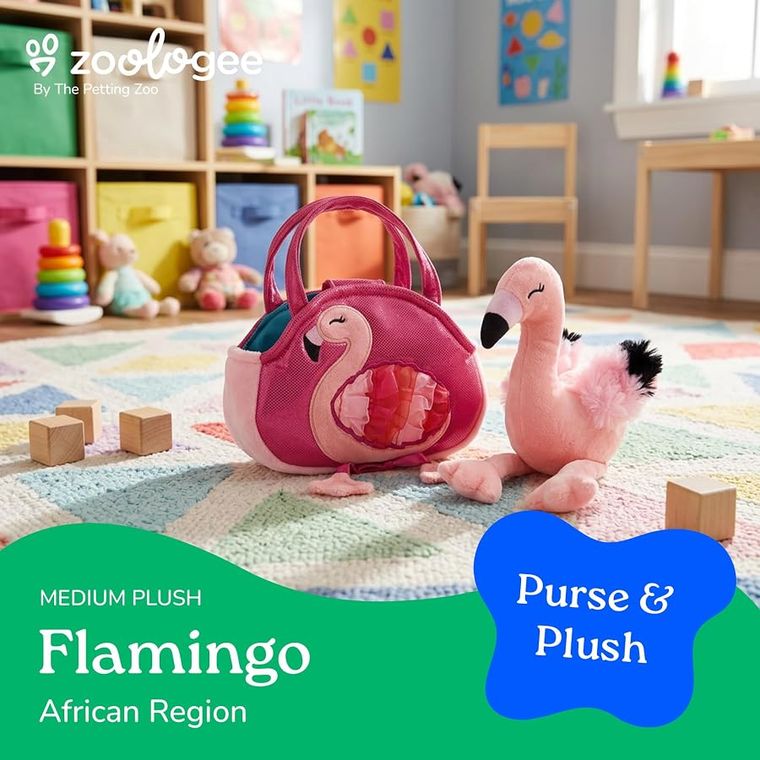 Flamingo Purse Plush Set Stuffed Animal by Zoologee, view 3