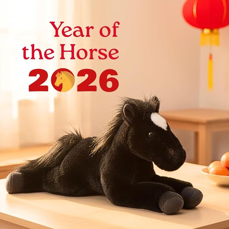 Floppy Black Horse Stuffed Animal Plushie, Wild Onez by Zoologee, view 3