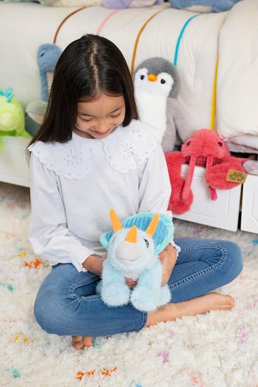 Fuzzlez Triceratops Stuffed Animal Plushie by Zoologee, view 3