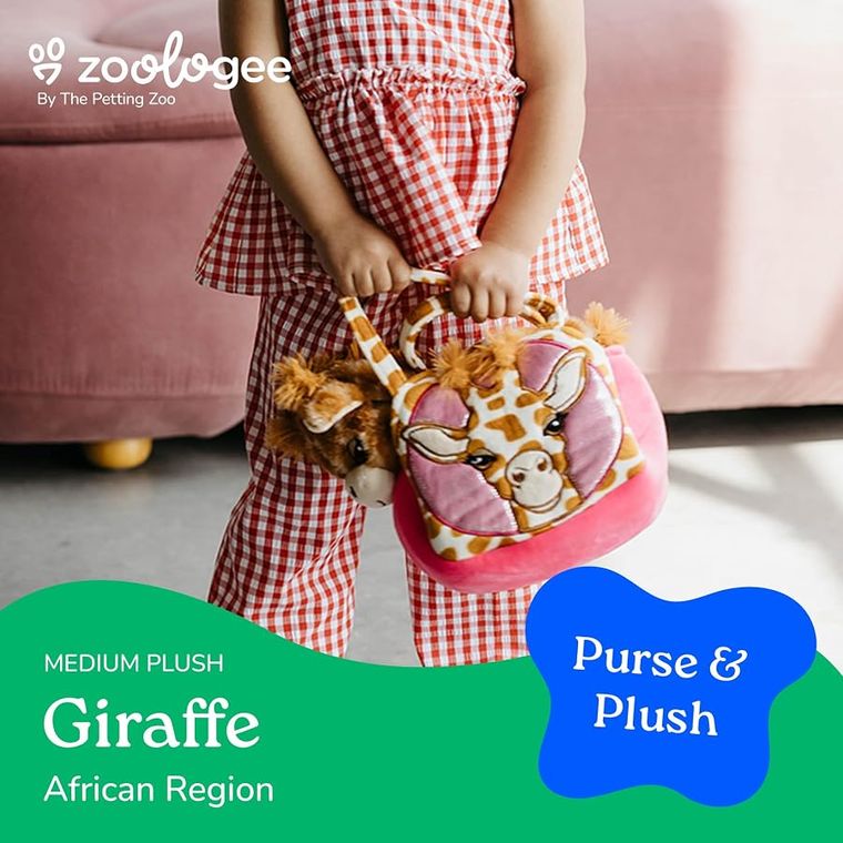 Giraffe Purse Plush Set Stuffed Animal by Zoologee, view 3