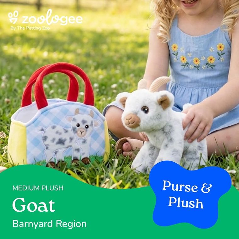 Goat Purse Plush Set Stuffed Animal by Zoologee, view 3