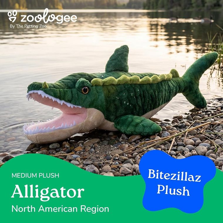 Green Alligator Stuffed Animal Plushie, Bitezillaz by Zoologee, view 3