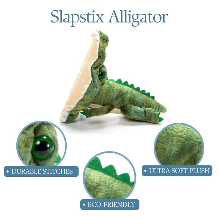 Green Alligator Slap Bracelet Stuffed Animal by Zoologee, view 3