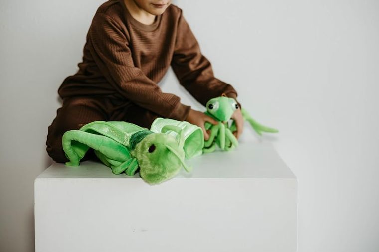 Green Grasshopper Stuffed Animal Plushie, Wild Onez by Zoologee, view 3