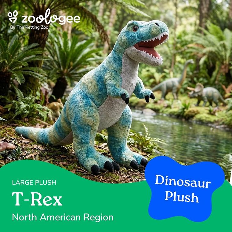 Green T-Rex Dinosaur Stuffed Animal by Zoologee, view 3