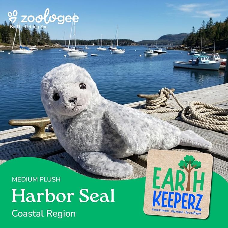 Grey Harbor Seal Stuffed Animal Plushie by Zoologee, view 3
