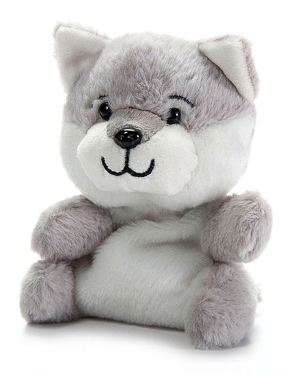 Grey Wolf Stuffed Animal Plushie, Nuggetz by Zoologee, view 2