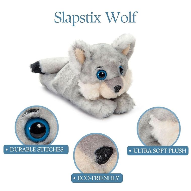 Grey Wolf Slap Bracelet Stuffed Animal by Zoologee, view 3