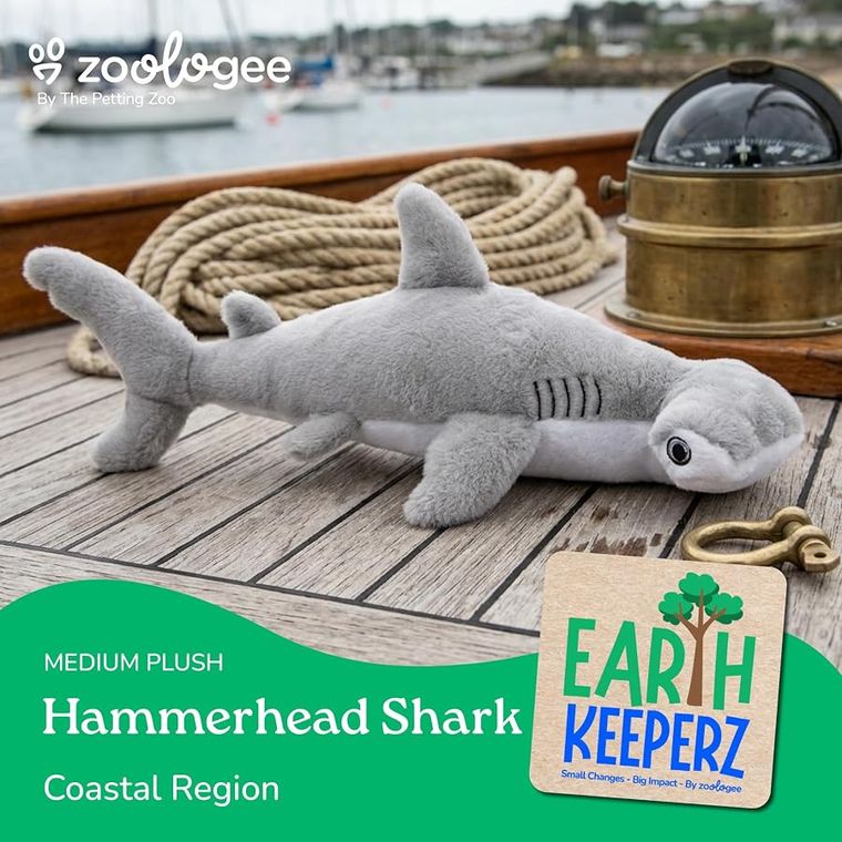 Hammerhead Shark Stuffed Animal Plushie, Wild Onez by Zoologee