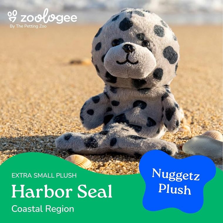 Harbor Seal Grey Stuffed Animal, Nuggetz by Zoologee, view 3