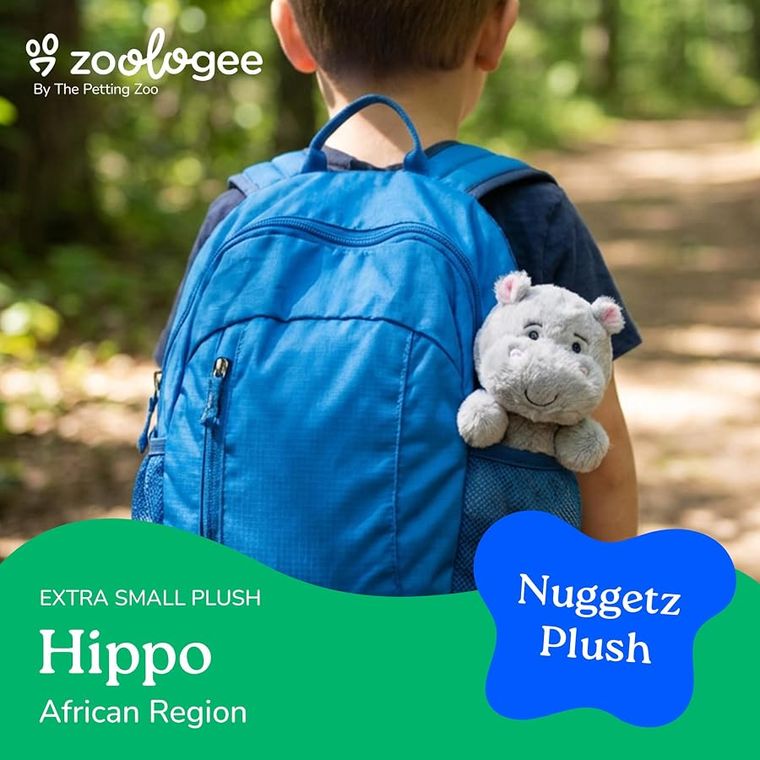 Hippo Stuffed Animal Plushie, Nuggetz by Zoologee, view 3