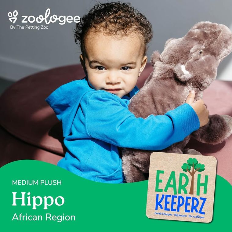 Hippo Stuffed Animal Plushie by Zoologee, view 3