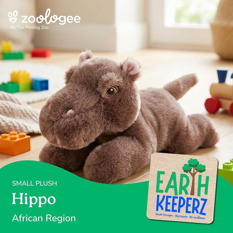 Hippo Stuffed Animal Plushie by Zoologee, view 3