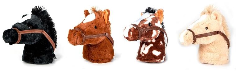 Horse Stuffed Animal Plushie, Ride Along Hobby Horse Plush Toys, (Black) by Zoologee, view 2