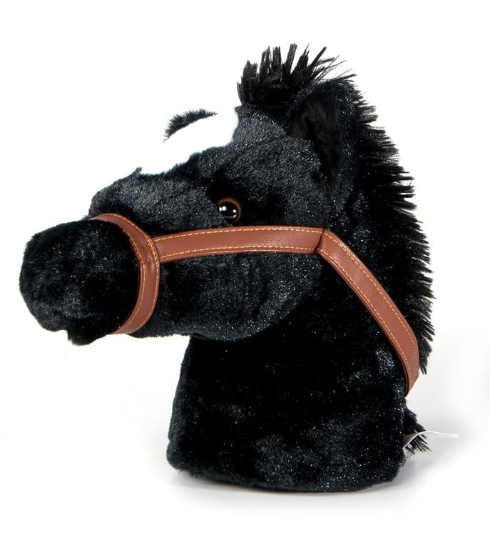 Horse Stuffed Animal Plushie, Ride Along Hobby Horse Plush Toys, (Black) by Zoologee, view 3