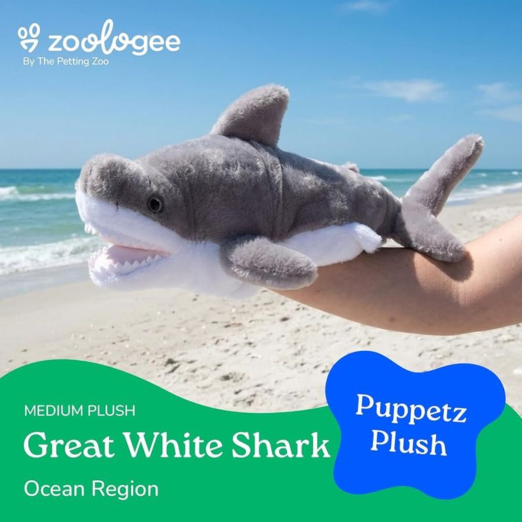 Interactive Puppets Great White Shark Hand Puppet by Zoologee, view 3