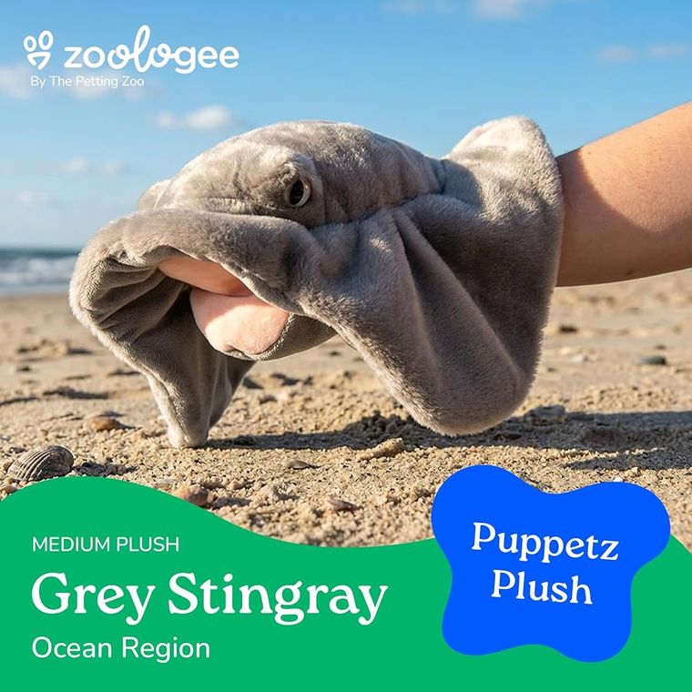 Interactive Puppets Grey Stingray Hand Puppet by Zoologee, view 3