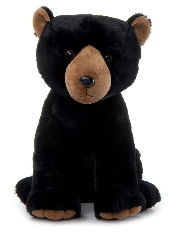 Jumbo Black Bear Stuffed Animal Plushie, Wild Onez by Zoologee, view 3