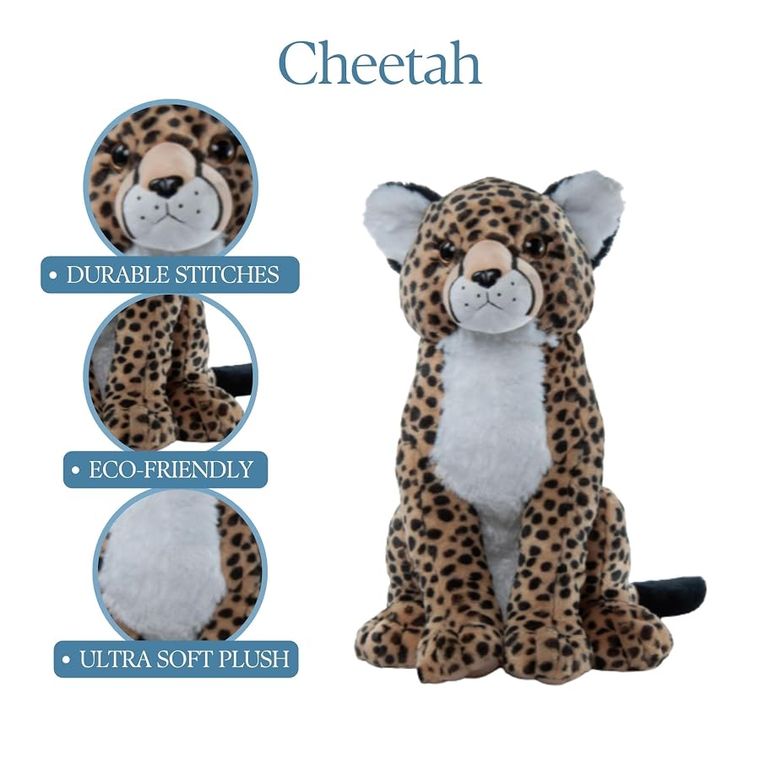 Jumbo Cheetah Stuffed Animal, Wild Onez by Zoologee, view 2