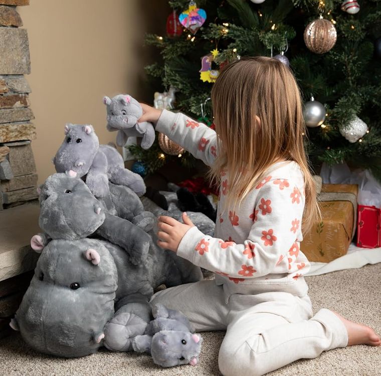 Jumbo Hippo Stuffed Animal, Wild Onez by Zoologee, view 3
