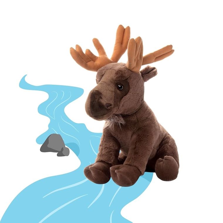 Jumbo Moose Stuffed Animal, Wild Onez by Zoologee, view 3