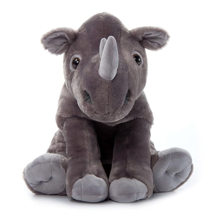 Jumbo Southern Rhino Stuffed Animal Plush, Wild Onez by Zoologee, view 3
