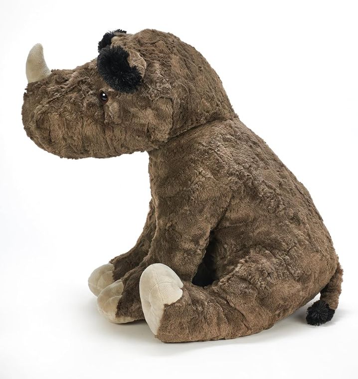 Jumbo Textured Rhino Stuffed Animal Plush, Wild Onez by Zoologee, view 3
