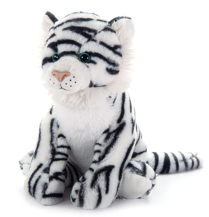 Jumbo White Tiger Stuffed Animal Plushie, Wild Onez by Zoologee, view 2