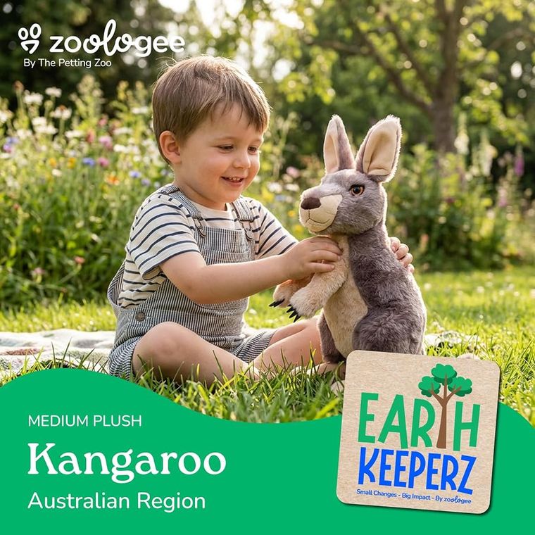 Kangaroo Stuffed Animal Plushie by Zoologee, view 3