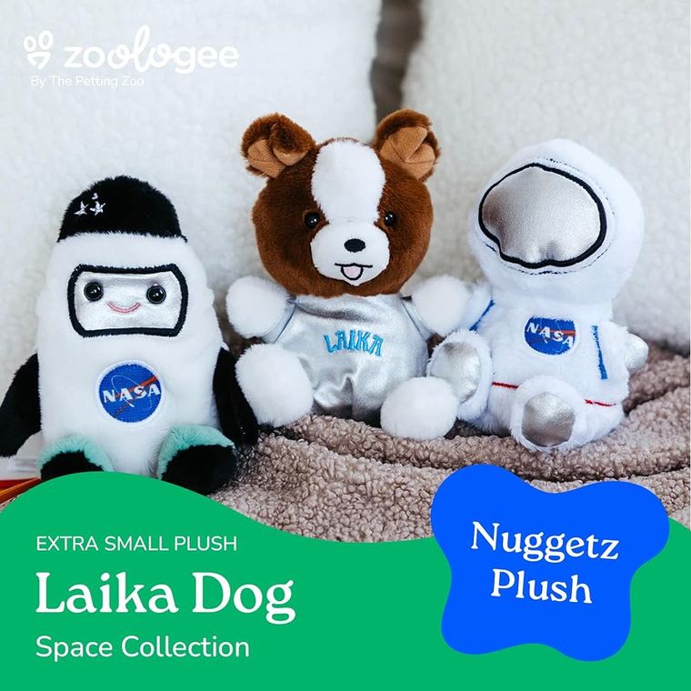 Laika Space Dog Stuffed Animal Plushie by Zoologee, view 3